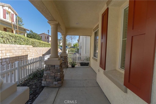 view of patio with a porch