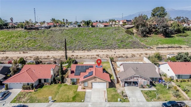 aerial view with a residential view