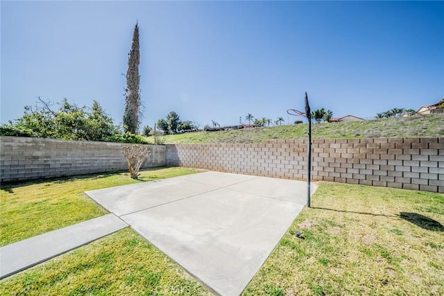 view of patio with a fenced backyard