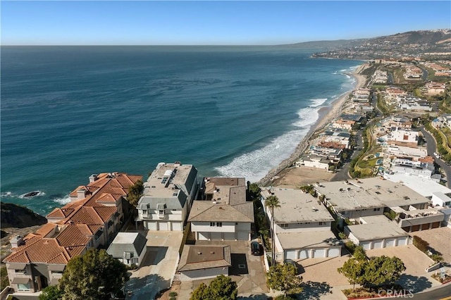 bird's eye view with a water view and a residential view