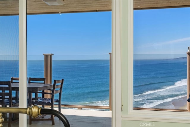 balcony with a water view