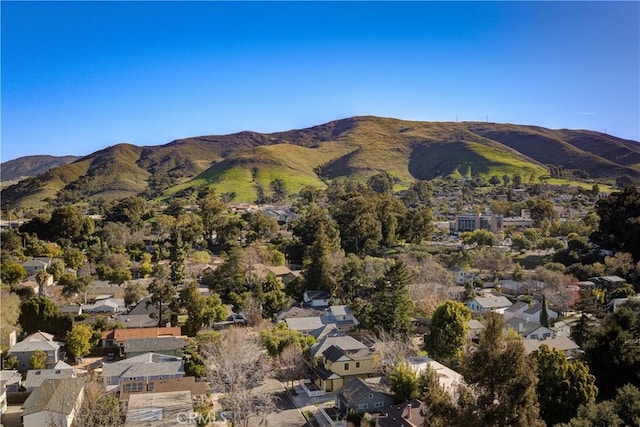 property view of mountains featuring a residential view