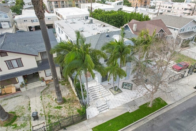 aerial view with a residential view