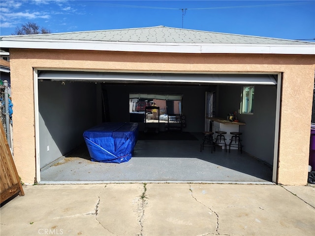 view of garage