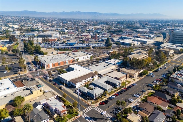 birds eye view of property featuring a mountain view