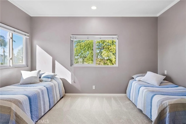 17846 Palora St, Encino, CA 91316 - bedroom with crown molding, multiple windows, and carpet