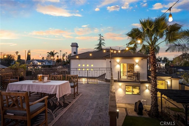 17846 Palora St, Encino, CA 91316 - patio terrace at dusk with outdoor dining space