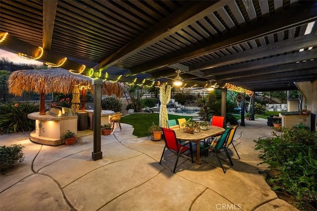 view of patio with outdoor dining area