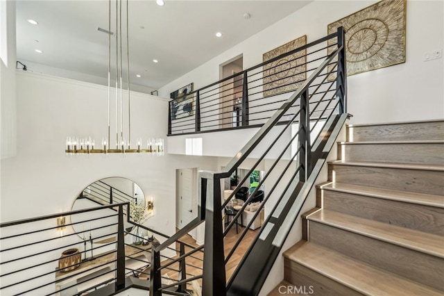 stairway with recessed lighting