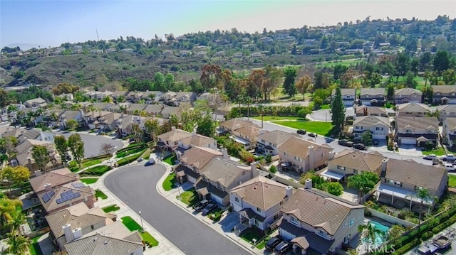 aerial view with a residential view