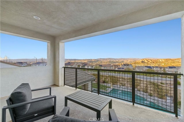 balcony with a mountain view