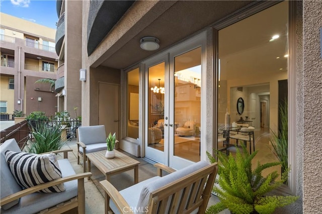 view of patio with french doors