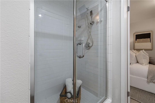 bathroom featuring a stall shower