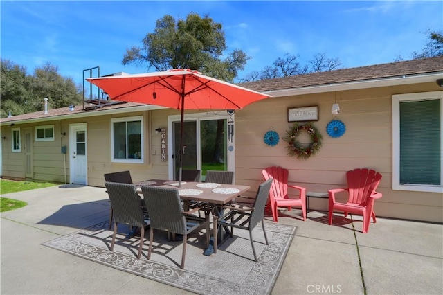 view of patio / terrace featuring outdoor dining space