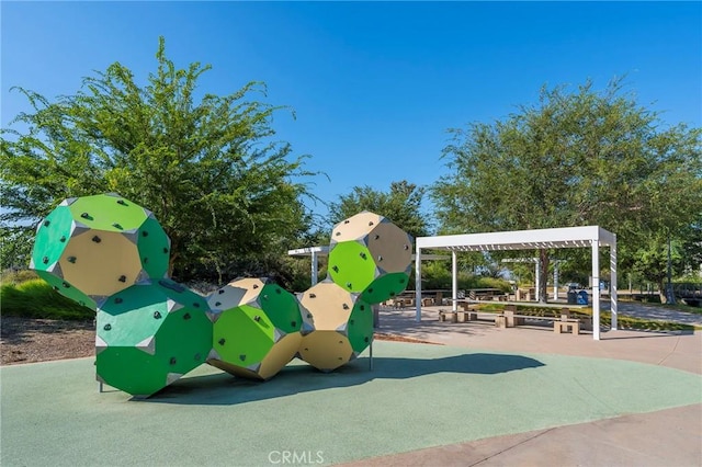 view of community jungle gym