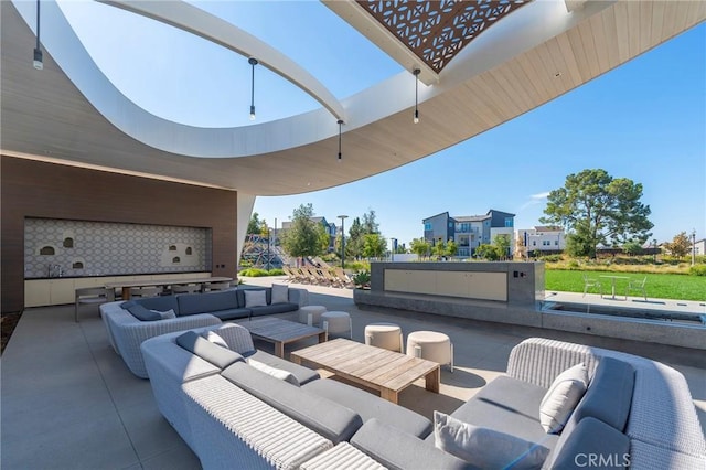 view of patio / terrace featuring an outdoor hangout area