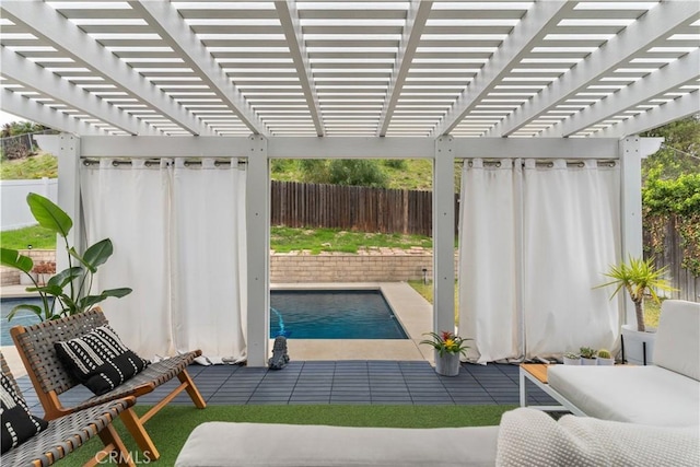 view of patio with a fenced backyard and a fenced in pool