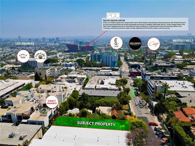 1204 N Clark St, West Hollywood, CA 90069 - drone / aerial view with a city view