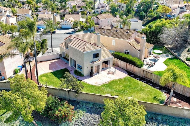 bird's eye view with a residential view