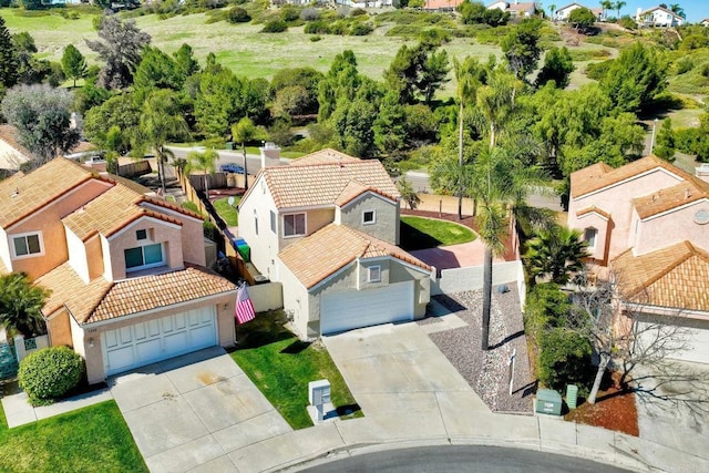 aerial view featuring a residential view