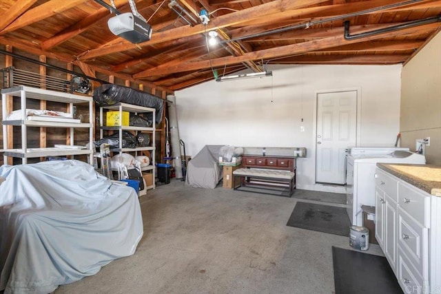 3735 Budd St, San Diego, CA 92111 - garage featuring a garage door opener and washer and dryer