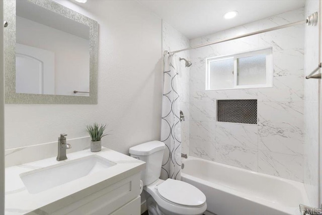 3735 Budd St, San Diego, CA 92111 - bathroom featuring toilet, vanity, and shower / bath combination with curtain