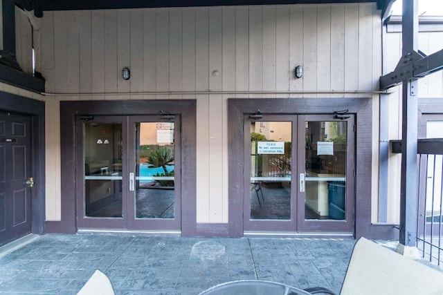 property entrance with french doors