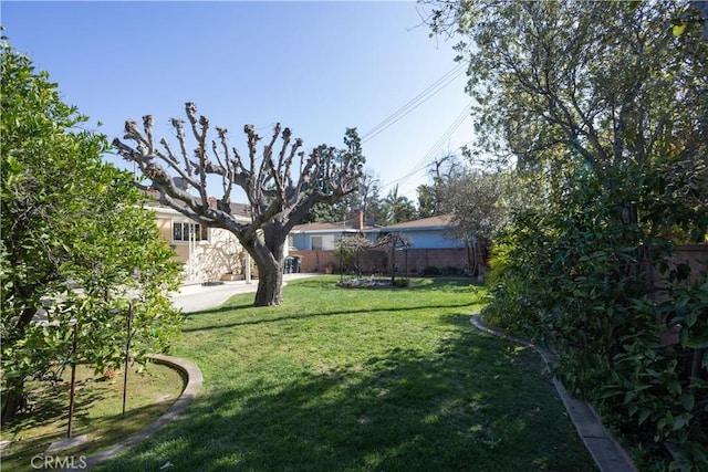 view of yard featuring fence