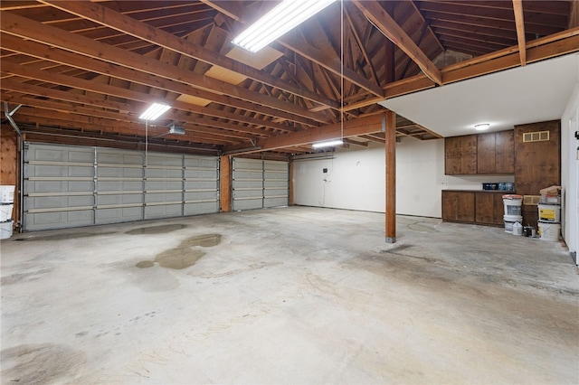 garage with visible vents