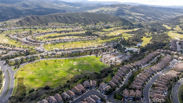 drone / aerial view featuring a mountain view