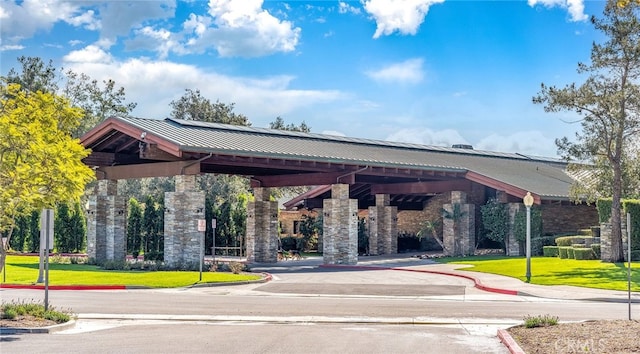 view of community with a gazebo and a yard