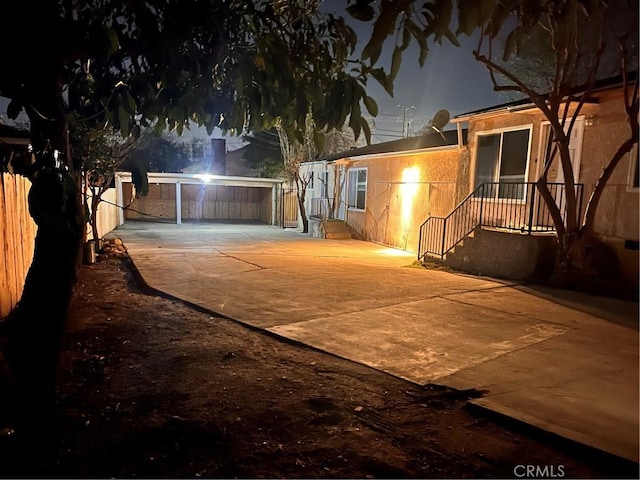 view of front of home with fence