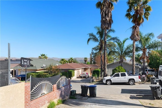 view of road featuring a residential view