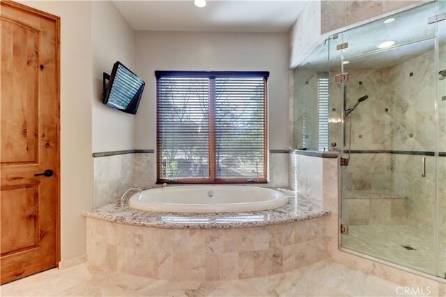 41215 Avenida De Los Posas, Murrieta, CA 92562 - full bathroom with a garden tub and a stall shower
