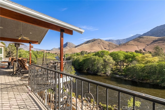 848 Burlando Rd, Kernville, CA 93238 - exterior space featuring ceiling fan and a water and mountain view