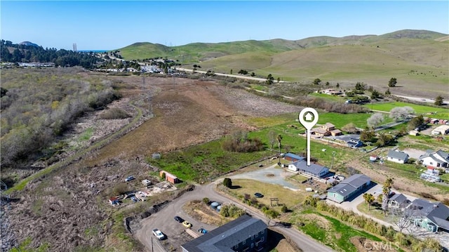 bird's eye view featuring a mountain view