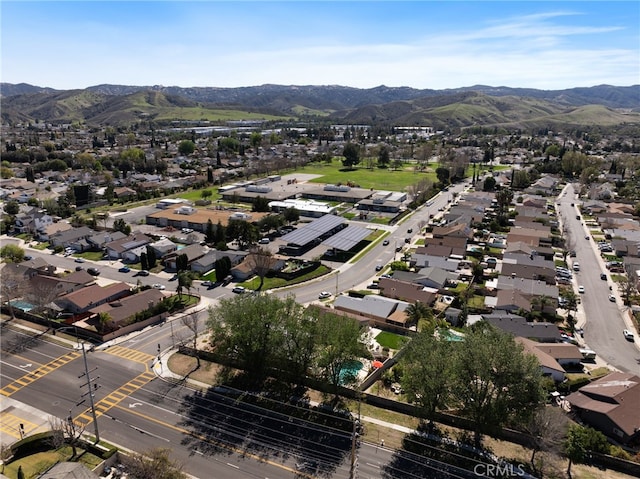 aerial view with a residential view and a mountain view