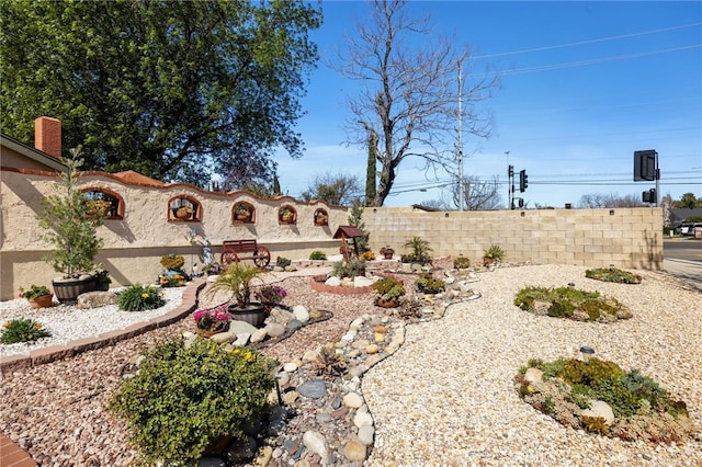 view of yard with fence