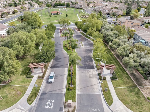 aerial view with a residential view