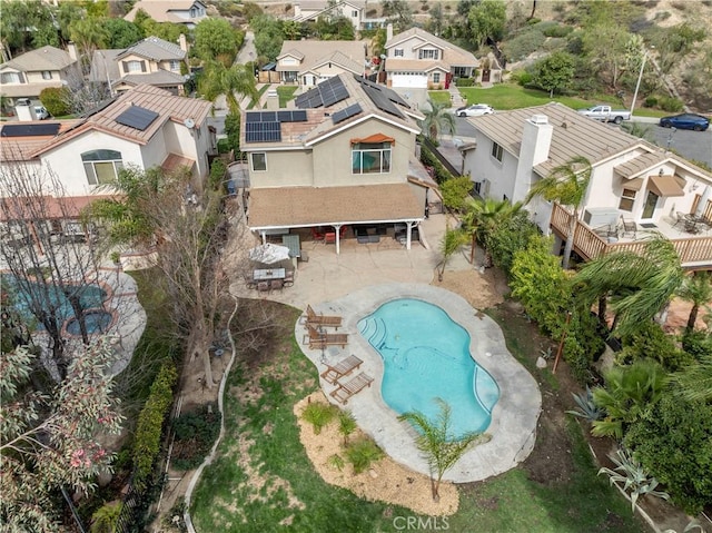 drone / aerial view featuring a residential view