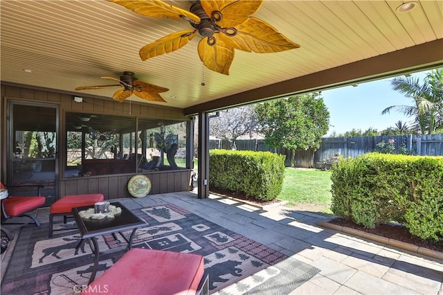 view of patio with fence