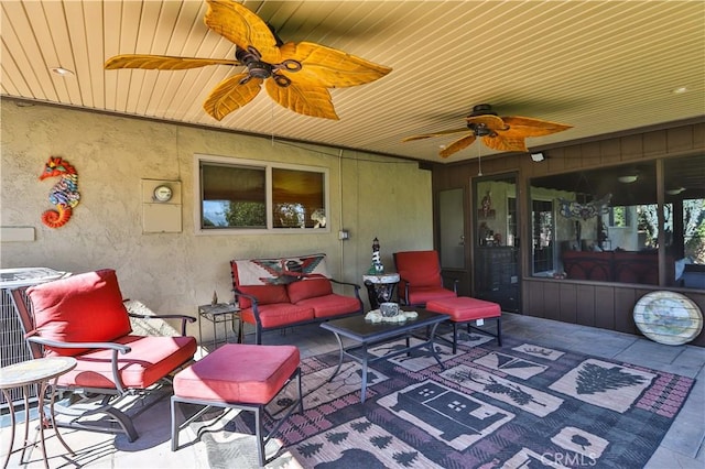 view of patio with ceiling fan