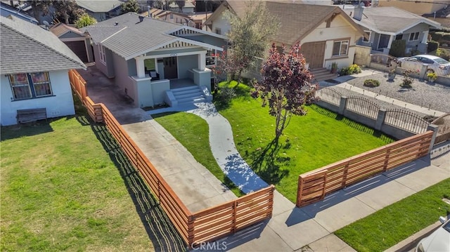 aerial view featuring a residential view