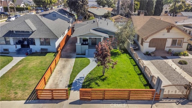 birds eye view of property featuring a residential view