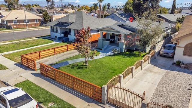 drone / aerial view with a residential view