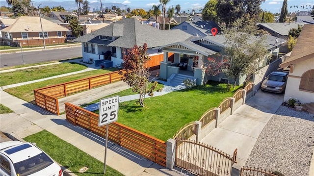 drone / aerial view featuring a residential view