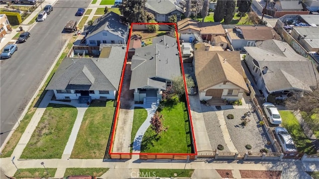 aerial view with a residential view