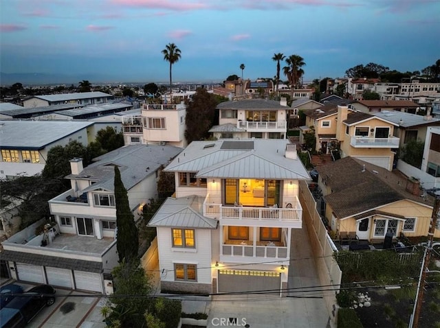 bird's eye view with a residential view