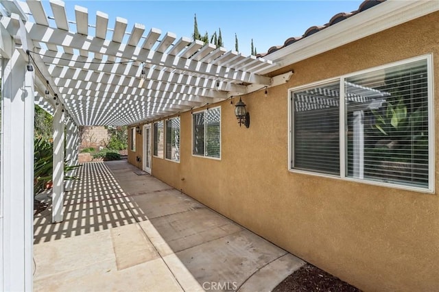 view of patio with a pergola