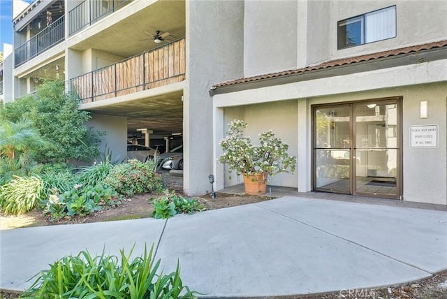 exterior space with stucco siding